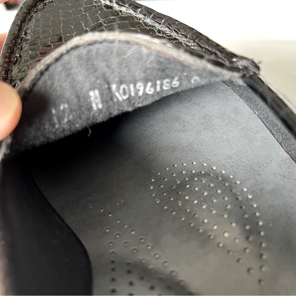 SAS Black Patent Leather Snake Print Embossed Loafers Size 12 N - Picture 10 of 10